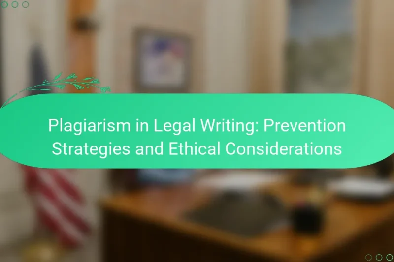 Plagiarism in Legal Writing: Prevention Strategies and Ethical Considerations