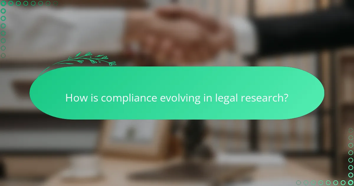 How is compliance evolving in legal research?