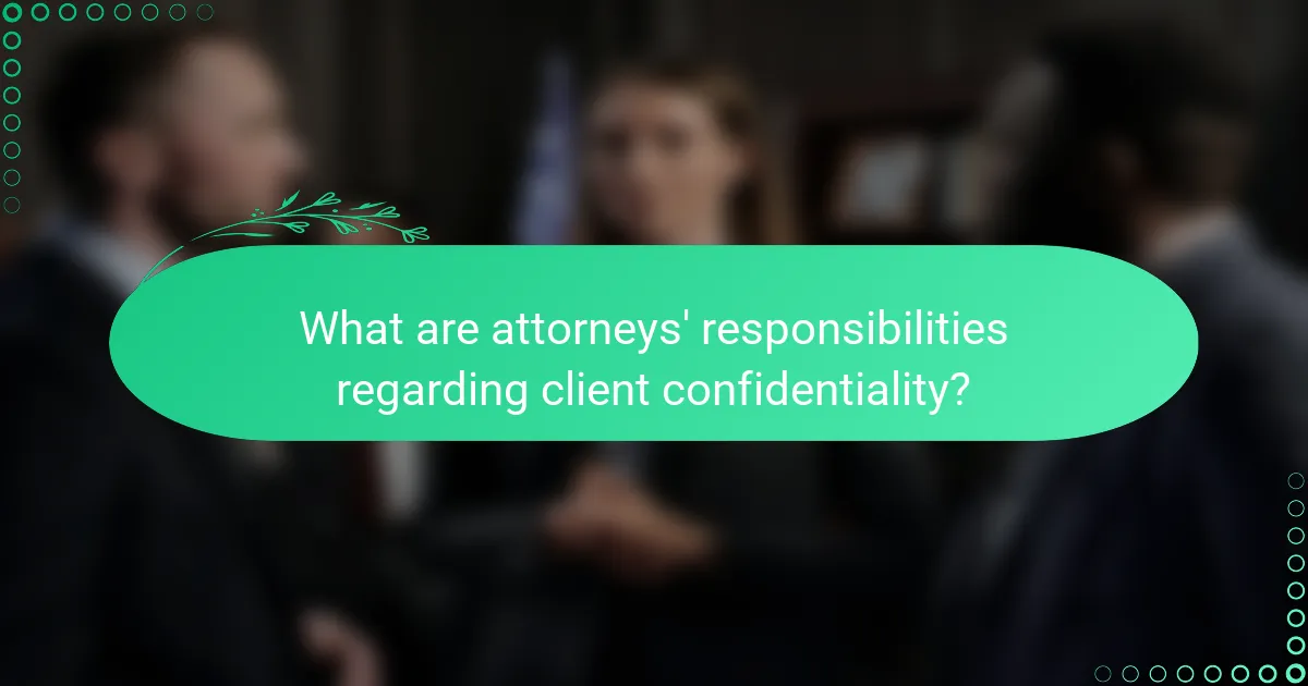 What are attorneys' responsibilities regarding client confidentiality?