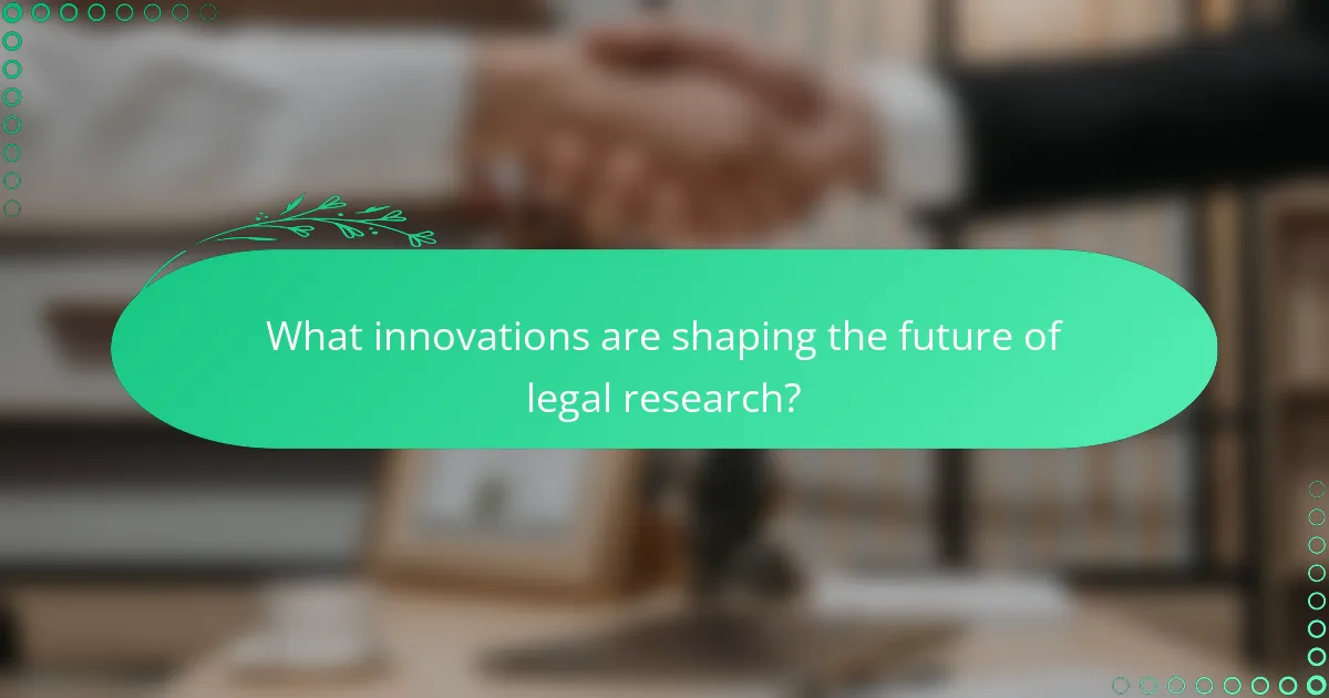 What innovations are shaping the future of legal research?